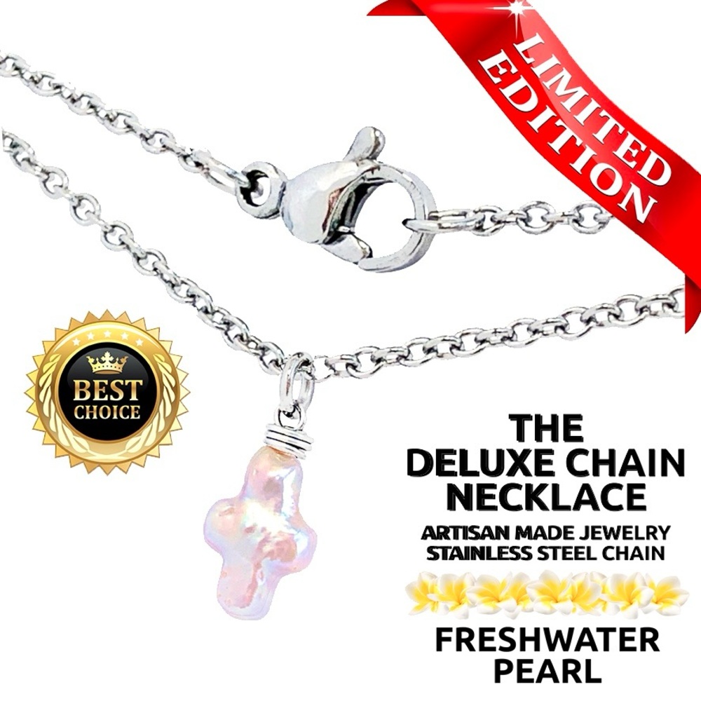 ISLAND SUNSET ARTISAN Deluxe Necklace Necklace StainlessSteel FWPEARL-PINK CROSS
